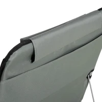 Outsunny Set of 2 Sun Lounger Beach Mat Folding Lounge Chair Mat with Adjustable Back Steel Frame Head Pillow Carry Bag Grey(m-9)
