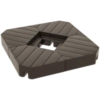 Outsunny Offset Umbrella Base Outdoor Umbrella Weights, 132 lb. Capacity Water or 176 lb. Capacity Sand, Brown(m-1)