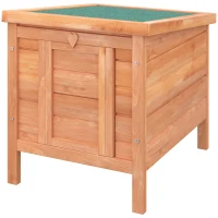 PawHut Small Wooden Rabbit Hutch Bunny Cage Guinea Pig Cage Duck House Dog House with Openable & Waterproof Roof, for Rabbits, Chickens, Ducks, Natural(m-11)