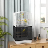 PawHut 36" Bird Cage with Accessories, Handle, Mesh Cover, Tray, White(m-8)
