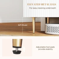 HOMCOM Modern Kitchen Storage Cabinet, Sideboard Buffet Cabinet with Adjustable Shelves for Kitchen Hallway, White(m-7)