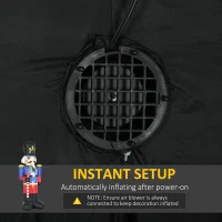 HOMCOM Christmas Outdoor Yard Colorful 8ft Blow Up Inflatable Walnut Soldier with Scepter Decoration with 3 LED for Indoor Outdoor House Party Display(m-6)