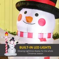 HOMCOM 7ft Christmas Inflatables Outdoor Decorationss Decorations Snowman with Street Light, Blow-Up LED Christmas Decor(m-4)