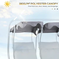 Outsunny 84A-052 Series 2-Seater Swing Canopy Replacement Top Cover, Gray(m-4)