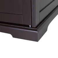 PawHut 37.5" Wooden Covered Mess Free Cat Litter Box End Table Hideaway Cabinet with Storage for Accessories, Brown(m-6)