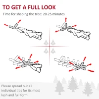 HOMCOM 6ft Pencil Artificial Christmas Tree with Pine Realistic Branches, Auto Open, Pink and White(m-5)