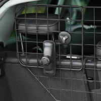 PawHut 35.5" - 47" Vehicle Pet Barrier, Adjustable Dog Fence for Car SUV Truck, Universal Fit Expandable Safe Guard Gate, Black(m-10)