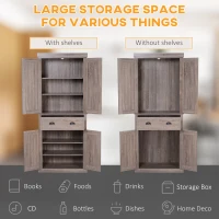 HOMCOM 72.5" Kitchen Pantry Cabinet, Freestanding Storage Cabinet with 4 Doors, Drawer and 3 Adjustable Shelves, Brown(m-8)