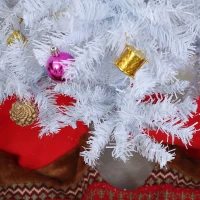 HOMCOM 4ft Decorated Christmas Tree, Artificial Christmas Tree with Ornaments for Holidays, Party, White(m-10)