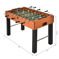Soozier Foosball Table, 48" Wooden Soccer Game Table, with 8 Rods, 2 Balls Suit for 4 Players for Arcades, Pub, Game Room(m-3)