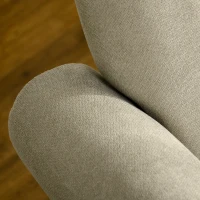 HOMCOM Fabric Armchair, Modern Accent Chair with Wood Legs for Living Room, Bedroom, Home Office, Beige(m-10)