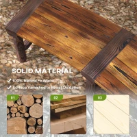 Outsunny Wooden Outdoor Bench, Wrap Around Tree Bench with Slatted Seat for Yard, Garden, Deck, Lawn, Brown(m-5)