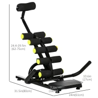 Soozier Core & Abdominal Trainers, Height Adjustable Inversion / Sit Up Exercise Equipment, Ab Crunch Machine, Compact Whole Body Fitness Equipment(m-3)