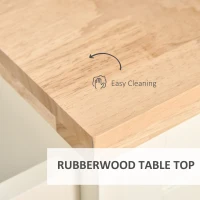 HOMCOM Rolling Kitchen Island, Kitchen Cart on Wheels with Rubberwood Top, 2 Drawers, Towel Rack, Cream White(m-9)