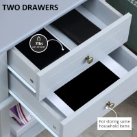 HOMCOM Side Table with 2 Storage Drawers, Modern End Table with Bottom Shelf for Living Room, Home Office, Grey(m-4)