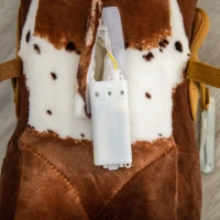 Qaba Children Kids Rocking Plush Horse Toy Pony Wooden Ride Rocker Sound, Brown(m-10)