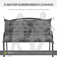 Outsunny Proch Swing Cushion, 59" x 40" x 4" Outdoor Bench Cushion with Backrest, 4" Thick Filling and String Ties, 3 Seater, Dark Grey(m-4)