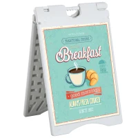Vinsetto A Frame Sandwich Board Signs Outdoor 22" x 28" Sidewalk Sign with Weighted Tank & Weatherproof Design, White(m-11)