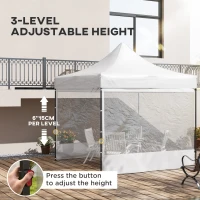 Outsunny 10' x 10' Pop Up Canopy Tent Gazebo with Wheeled Carry Bag and Sides, Height Adjustable for Outdoor, Patio, Garden(m-5)