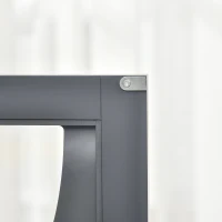 HOMCOM Kitchen Sideboard, Glass Door Buffet Cabinet, Bathroom Storage Cabinet with Adjustable Storage Shelf for Dining Room, Living Room, Grey(m-9)