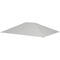 Outsunny 10' x 13' Gazebo Replacement Canopy Cover, Gazebo Roof Replacement (TOP COVER ONLY), Light Grey(m-2)