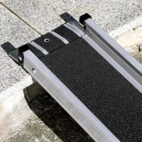 HOMCOM Telescopic Wheelchair Ramp, 8ft, 600 lbs, Aluminium Threshold Ramp, 2 Pack, for Home Steps, Mobility Scooters, Stairs(m-10)