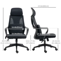 Vinsetto Office Chair High Back, Ergonomic Mesh Computer Chair Executive Task Chair with Massage Lumbar Support & Headrest Rocking(m-3)