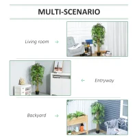 Outsunny Set of 2 5FT Artificial Tree Bamboo Tree Fake Plants in Pot for Home Office Living Room Decor, Green(m-4)