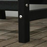 Outsunny 2 Piece All-Weather Patio Chairs, HDPE Patio Dining Chair Set, Heavy Duty Wood-Like Outdoor Furniture, Black(m-9)