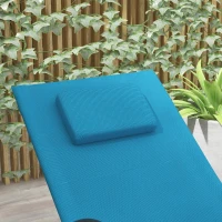 Outsunny UV Water Resistant Rocking Chair for Sunbathing, Lawn, Garden or Pool, Light Blue(m-7)