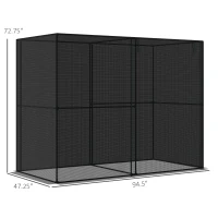 Outsunny 4' x 8' Crop Cage, Plant Protection Tent with Zippered Doors for Vegetable Garden, Backyard, Black(m-3)