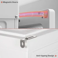 HOMCOM Portable Wardrobe, Foldable Clothes Storage Organzier with 8 Compartments, Magnet Doors, White(m-7)