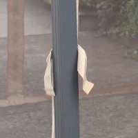 Outsunny 10' x 12' Hardtop Gazebo Canopy with Polycarbonate Roof, Aluminum Frame, Permanent Pavilion Outdoor Gazebo with Netting, for Patio, Garden, Backyard, Deck, Lawn, Gray, Brown(m-8)