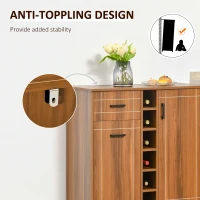 HOMCOM Retro Wine Cabinet for 6 Bottles, Wine Rack Sideboard Serving Bar with Glass Holders and 1 Drawer, Brown(m-6)