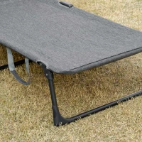 Outsunny Outdoor Folding Lounge Chaise Chair, Pool Chair with Adjustable Backrest, Pillow and Cup Holder for Poolside, Deck, Lawn, Gray(m-9)