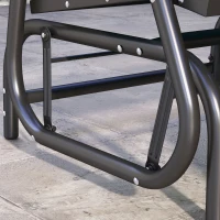 Outsunny Outdoor Glider Chair, Steel Swing Chai with Curved Armrests for Porch, Garden, Poolside, Balcony, Blue(m-9)