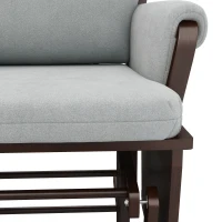 HOMCOM Rocking Chair Set with Ottoman, Nursery Glider Rocker with Footrest, Padded Cushion Seating and Wood Base, Light Gray(m-7)