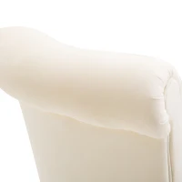 HOMCOM Retro High Back Armless Royal Accent Chair Fabric Upholstered Tufted Seat for Living Room, Dining Room and Bedroom, Cream White(m-9)