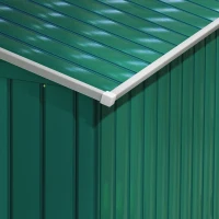 Outsunny 7' x 4' Outdoor Storage Shed, Garden Tool House w/ Foundation Kit Vents & Sliding Doors for Backyard Patio, Green(m-8)