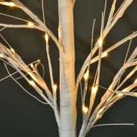Outsunny 5FT Garden Birch Tree Light with 58 Warm LEDs and 8 Light Modes, DIY Artificial Tree Lamp for Outdoor and Indoor Birthday Wedding Party(m-7)