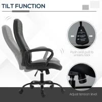 Vinsetto Massage Office Chair, PU Leather Swivel Chair with 2-Point Vibration Lumbar, USB Power and Adjustable Height, Black(m-7)