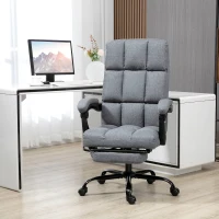 Vinsetto High-Back Vibration Massaging Office Chair, Reclining Office Chair with USB Port, Remote Control, Side Pocket and Footrest, Dark Grey(m-8)
