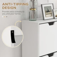 HOMCOM Shoe Storage Cabinet with 4 Flip Drawers and Adjustable Shelf, Shoe Cabinet for 8-16 Pairs of Shoes, White(m-7)