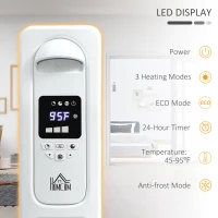 HOMCOM 25.25" Electric Space Heater, Freestanding 161 Sq. Ft. Heater with 3 Modes, Timer, and Remote, 1500 W, White(m-5)