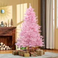 HOMCOM 6FT Artificial Christmas Tree Holiday Xmas Tree Decoration with Automatic Open for Home Party, Pink