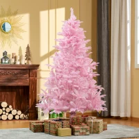 HOMCOM 6FT Artificial Christmas Tree Holiday Xmas Tree Decoration with Automatic Open for Home Party, Pink(m-1)