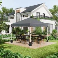 Outsunny 10' x 10' Pop Up Canopy with Sidewalls, Roller Bag, Height Adjustable Instant Tent for Outdoor, Garden, Patio, Dark Grey(m-8)