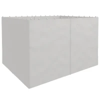 Outsunny Gazebo Replacement Sidewalls 4-Panel Privacy Wall for 10' x 12' Canopy, Outdoor Shelter Curtains Accessories Light Grey(m-11)