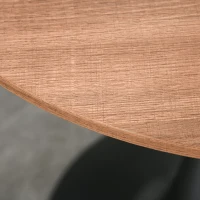 HOMCOM 27.5" Round Dining Table with Metal Pedestal Base for Living Room, Natural Wood/Black(m-8)