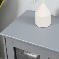 HOMCOM Sideboard Buffet Cabinet, Stackable Credenza, Coffee Bar Cabinet with Sliding Glass Door and Adjustable Shelf, Gray(m-8)